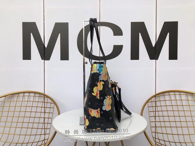 MCM女包 原單 Essential頂部拉鏈購物包 花卉圖案 MCM手提袋 MCM女單肩包  mdmc1313